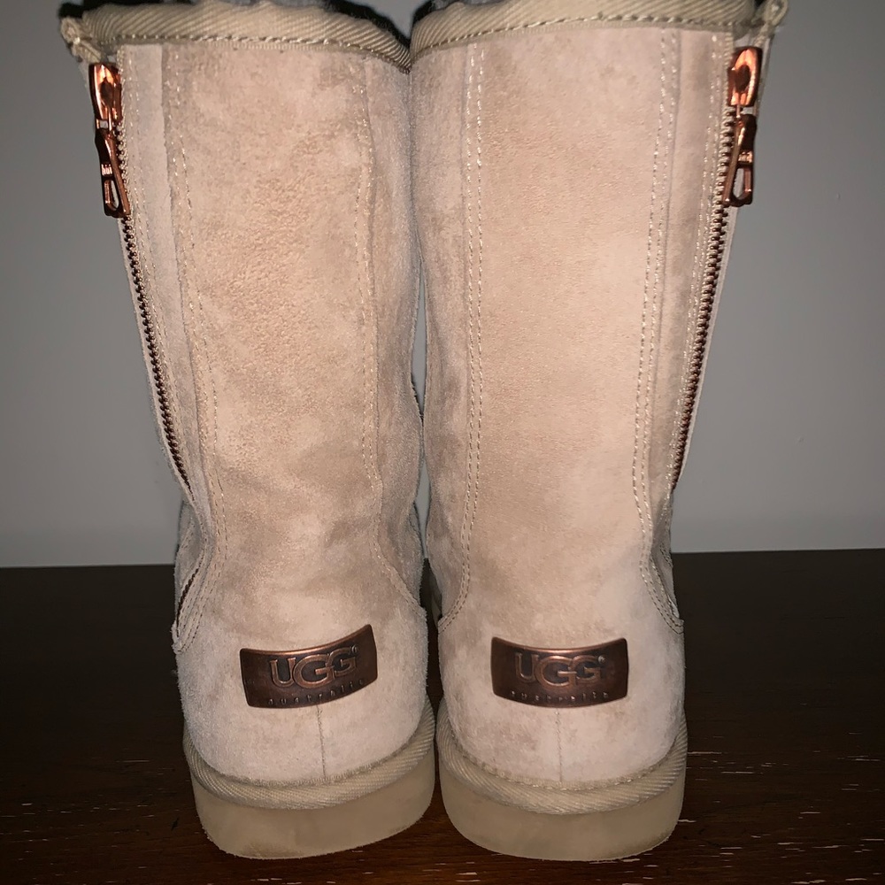 Tan mid-high uggs